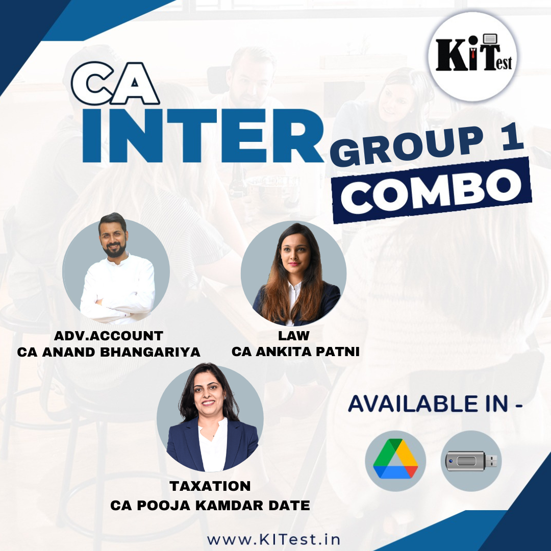 CA Inter Group 1  Full Lectures Combo CA Anand Bhangariya, CA Ankita Patni, CA Pooja Kamdar Date (SPC Combo)